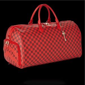 Sprayground: SHARKS IN PARIS DUFFLE (RED EDITION)